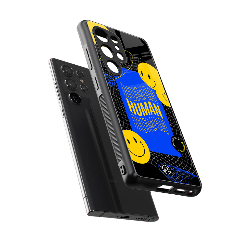 human being back phone cover | glass case for samsung galaxy s25 ultra