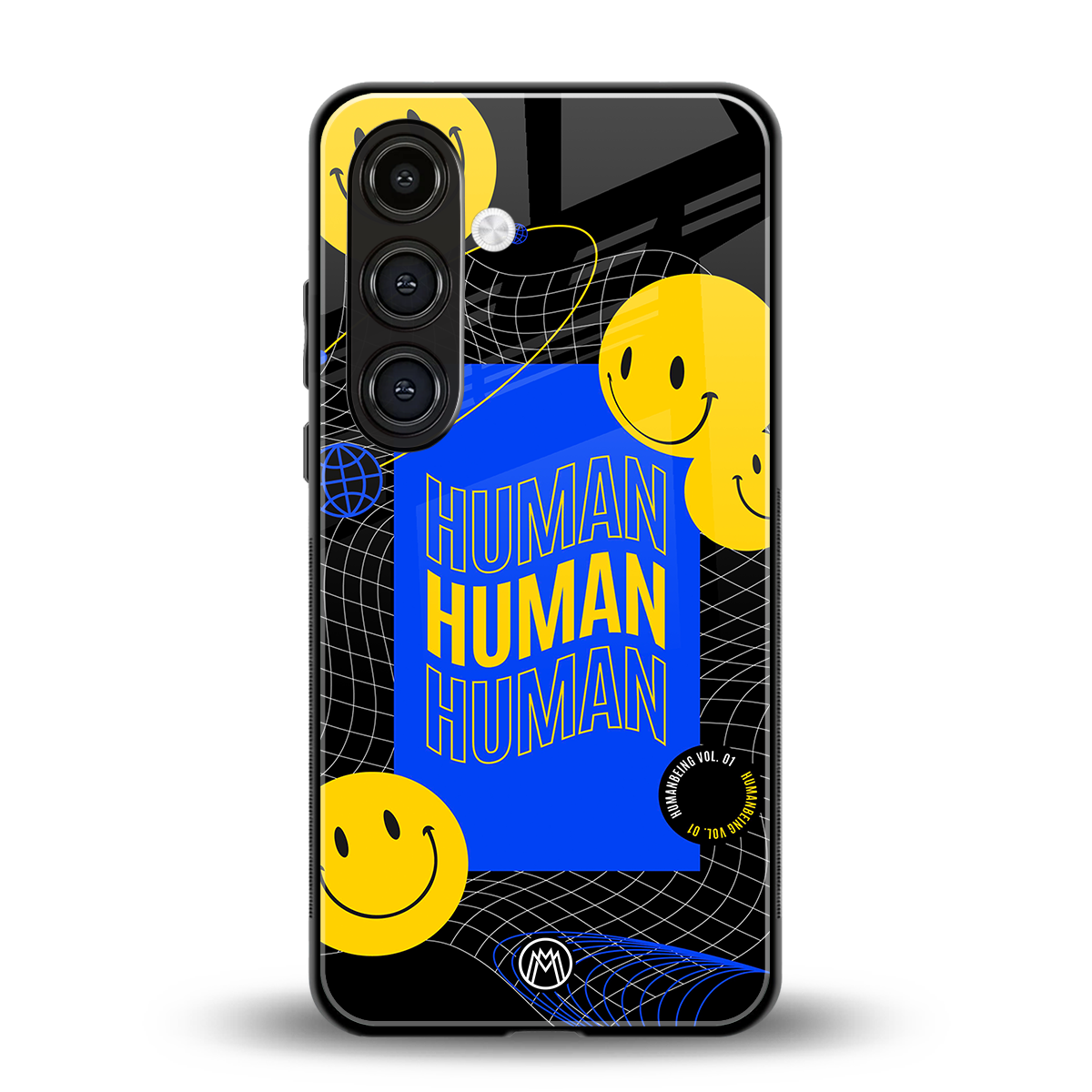 human being back phone cover | glass case for samsung galaxy s24 plus