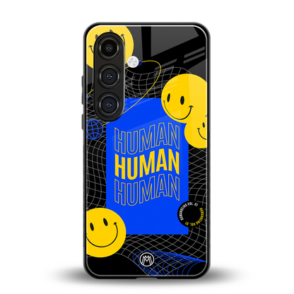 human being back phone cover | glass case for samsung galaxy s24 plus