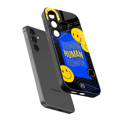 human being back phone cover | glass case for samsung galaxy s24 fe
