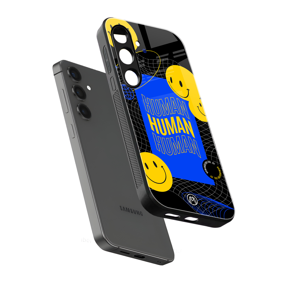 human being back phone cover | glass case for samsung galaxy s24 plus