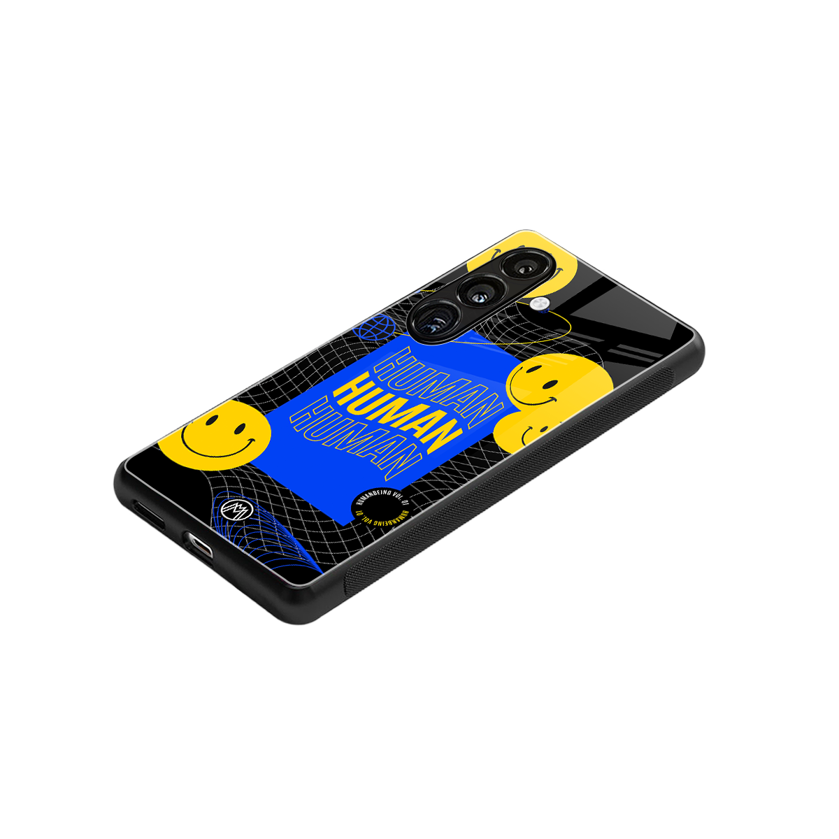 human being back phone cover | glass case for samsung galaxy s24 plus