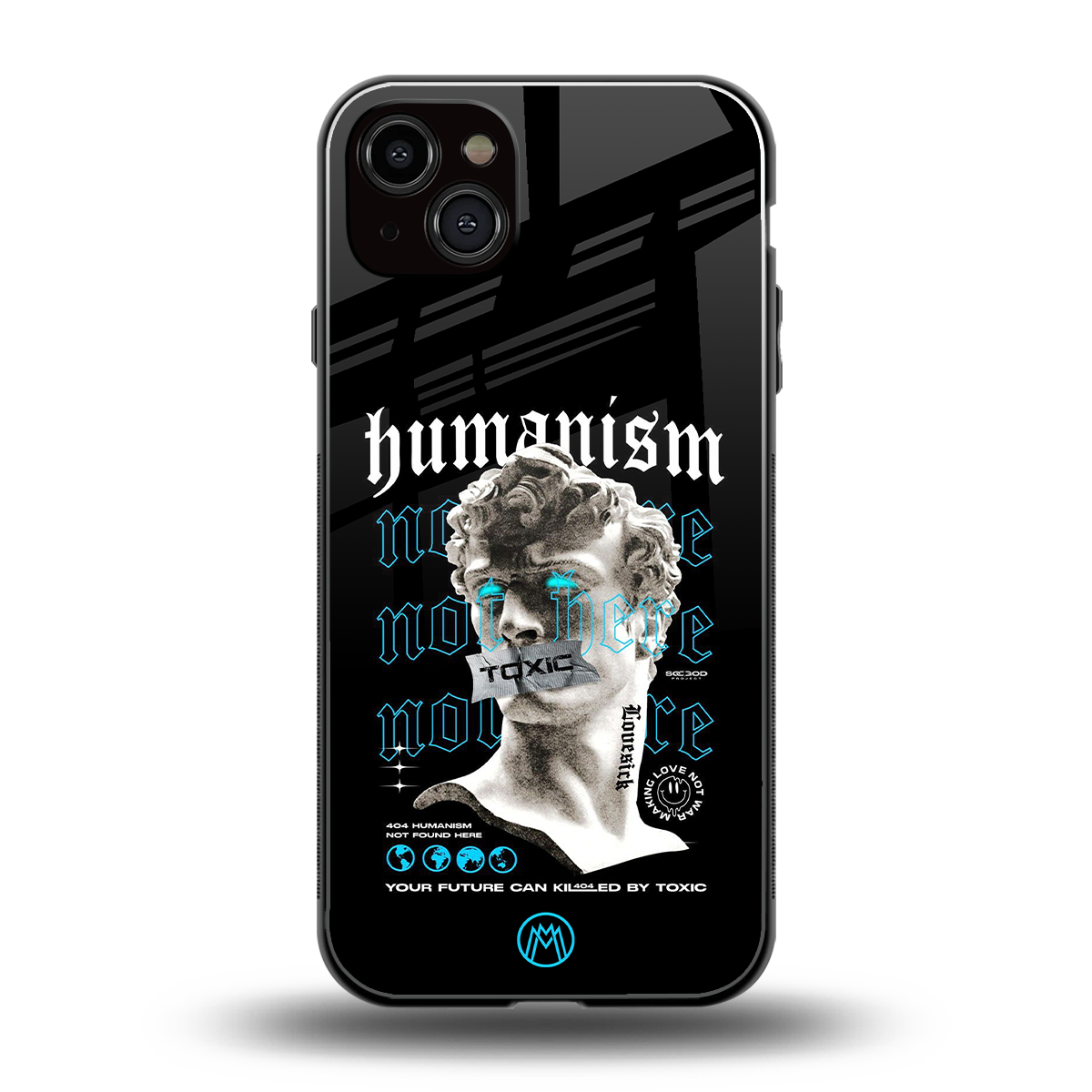 humanism not here back phone cover | glass case for iphone 14 plus