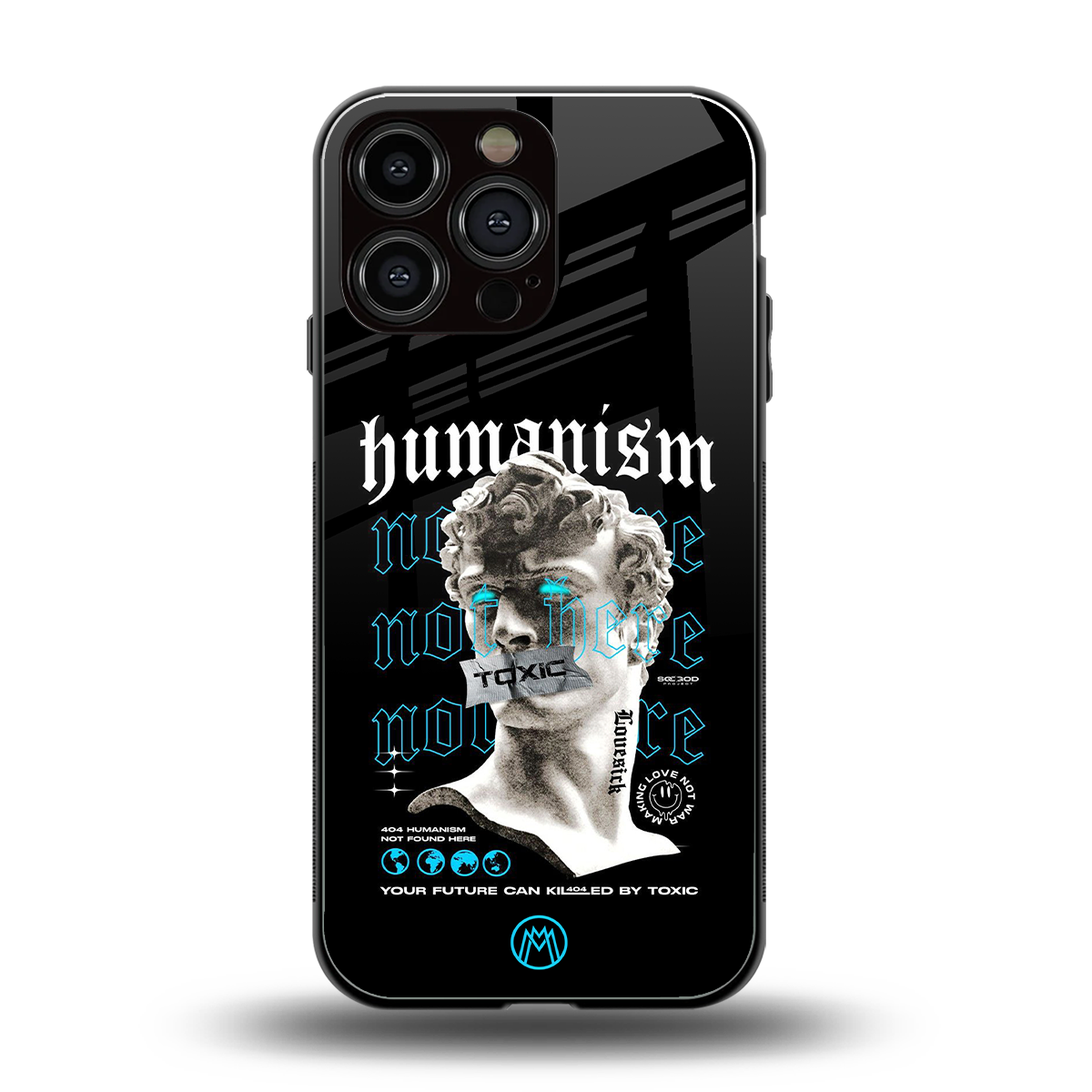 humanism not here back phone cover | glass case for iphone 15 pro max