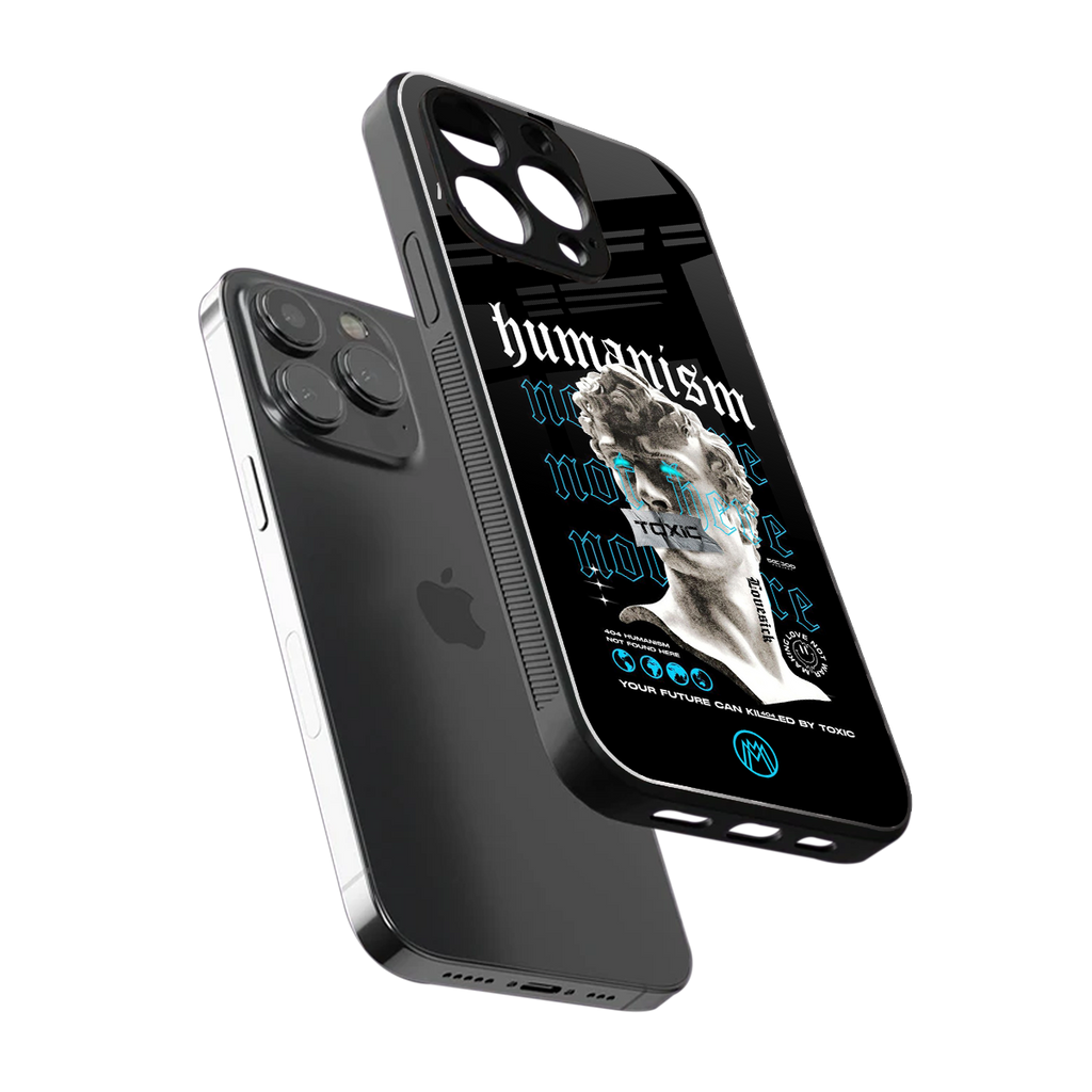 humanism not here back phone cover | glass case for iphone 15 pro max