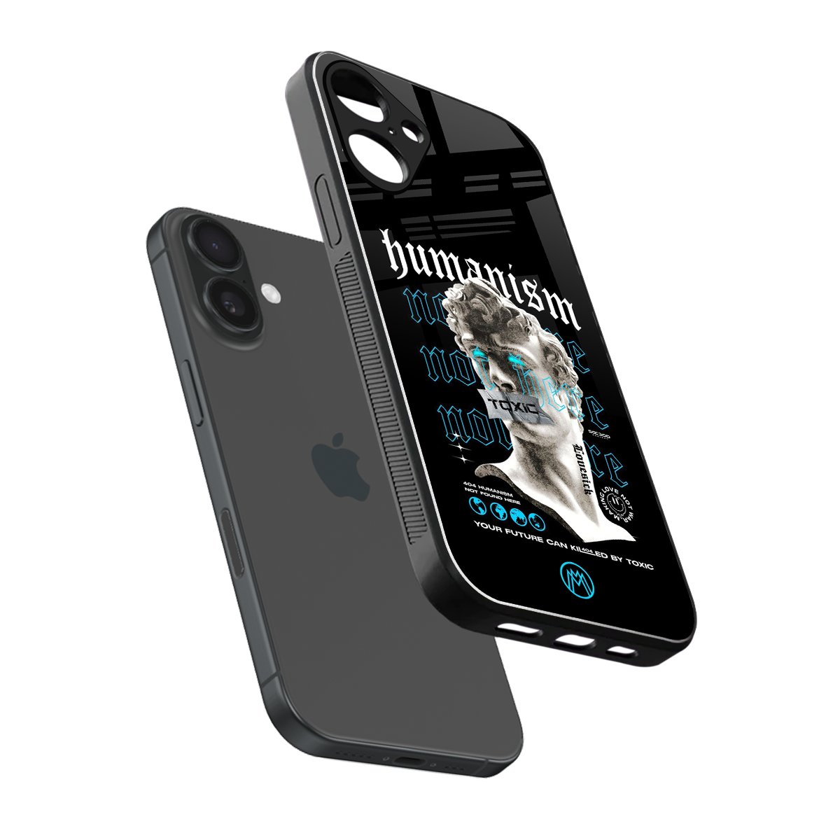 humanism not here back phone cover | glass case for iphone 16 plus