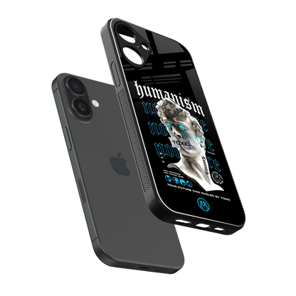 humanism not here back phone cover | glass case for iphone 16 plus
