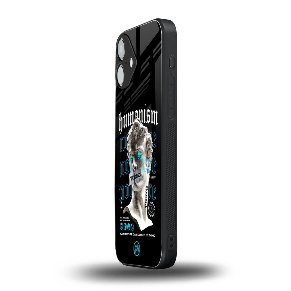humanism not here back phone cover | glass case for iphone 16 plus