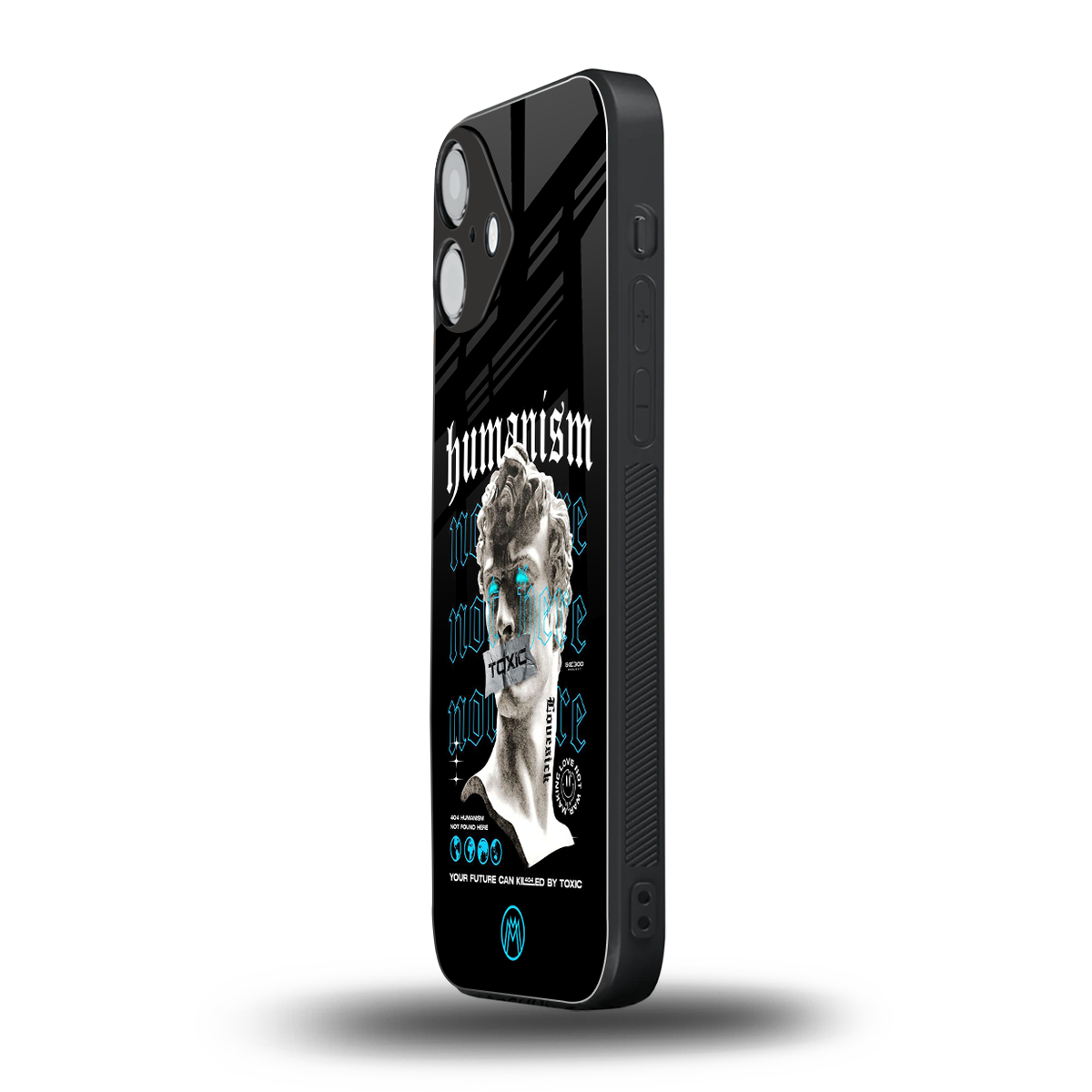 humanism not here back phone cover | glass case for iphone 16 plus