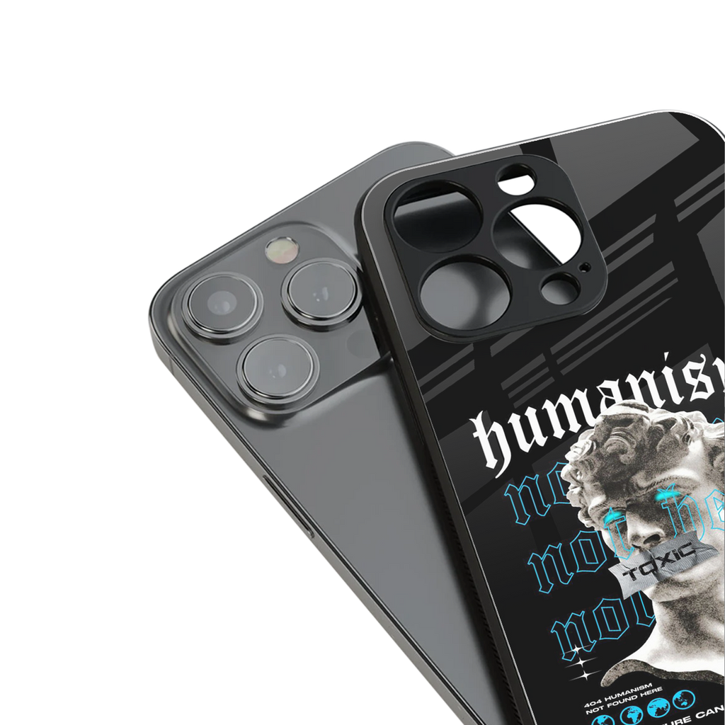 humanism not here back phone cover | glass case for iphone 14