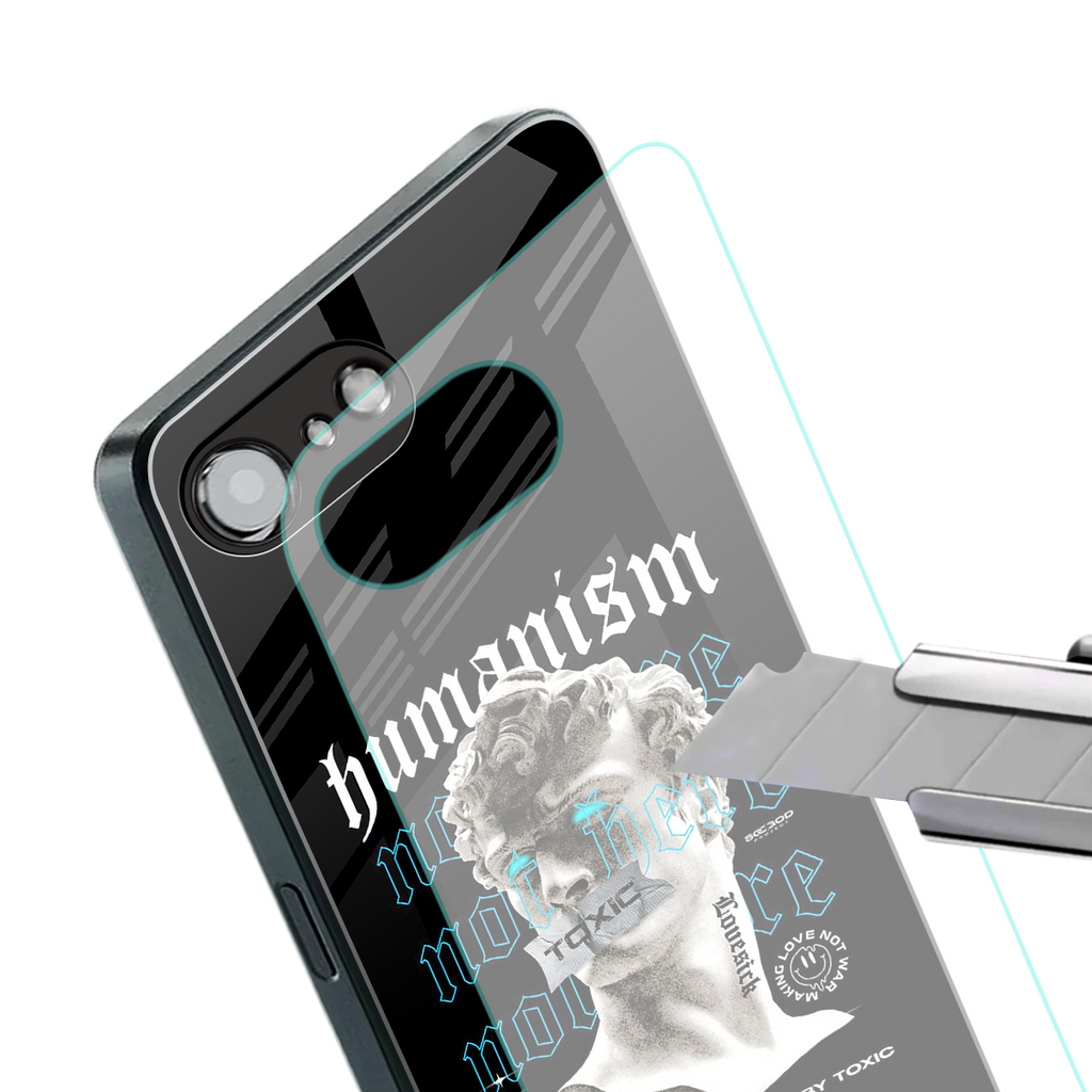 humanism not here back phone cover | glass case for iphone 16e