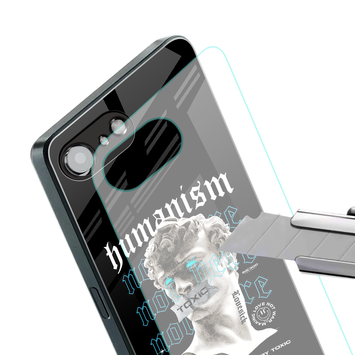 humanism not here back phone cover | glass case for iphone 16e