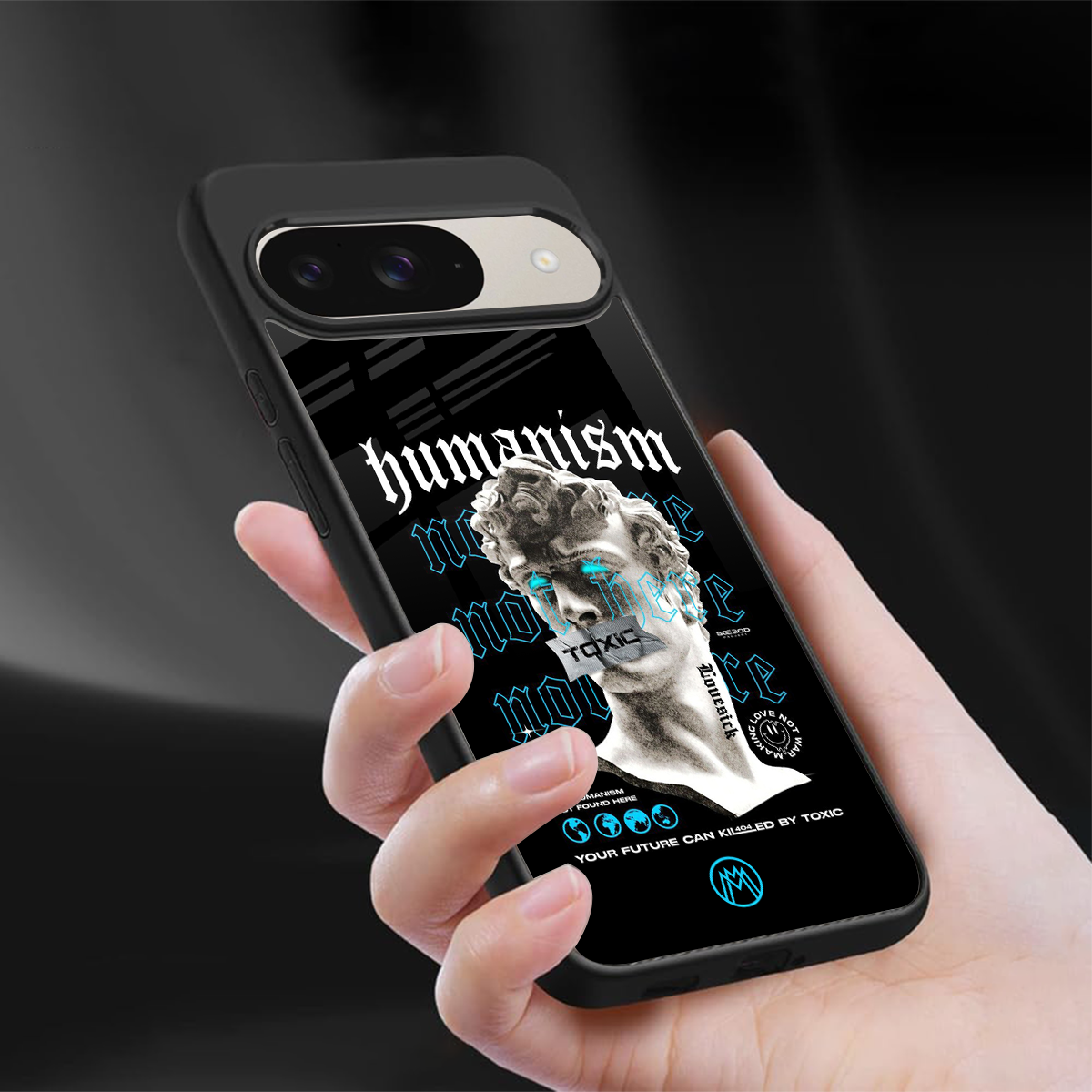 humanism not here back phone cover | glass case for google pixel 9