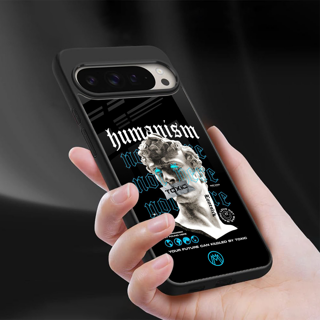 humanism not here back phone cover | glass case for google pixel 9 pro