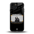humans but no humanity back phone cover | glass case for iphone 13 mini