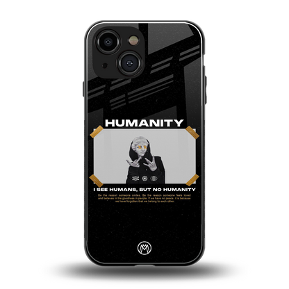 humans but no humanity back phone cover | glass case for iphone 13 mini