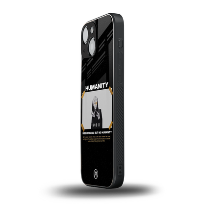 humans but no humanity back phone cover | glass case for iphone 13 mini