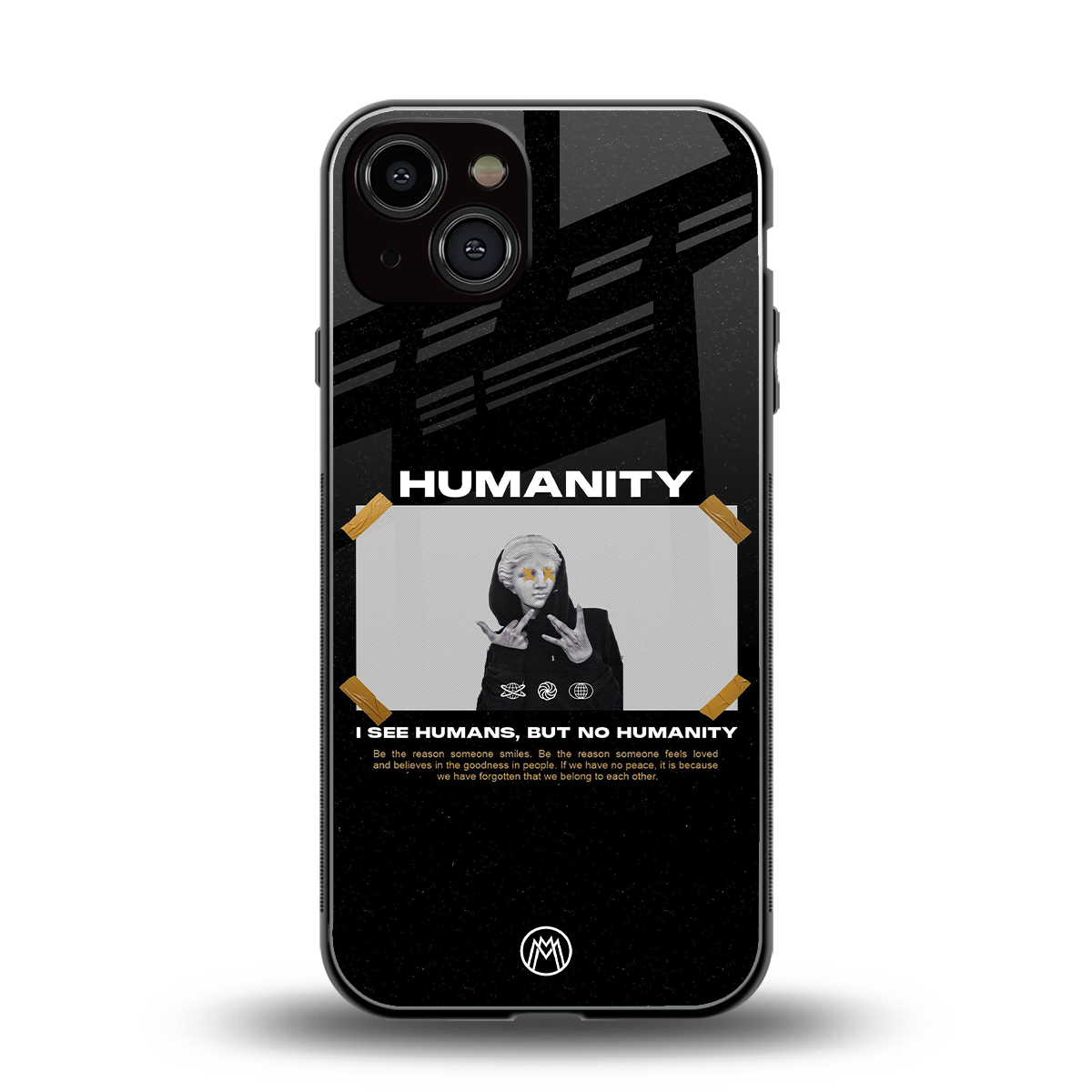 humans but no humanity back phone cover | glass case for iphone 13