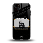 humans but no humanity back phone cover | glass case for iphone 14 plus