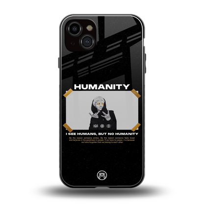 humans but no humanity back phone cover | glass case for iphone 14 plus