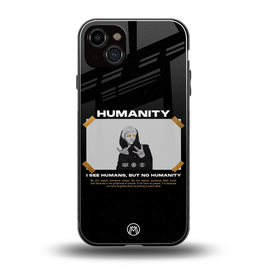 humans but no humanity back phone cover | glass case for iphone 14 plus