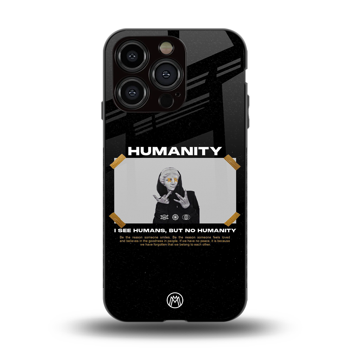 humans but no humanity back phone cover | glass case for iphone 15 pro