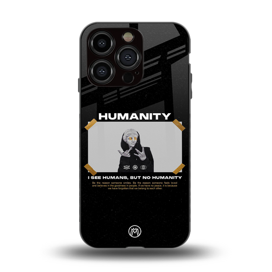 humans but no humanity back phone cover | glass case for iphone 15 pro