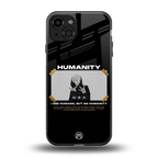 humans but no humanity back phone cover | glass case for iphone 15
