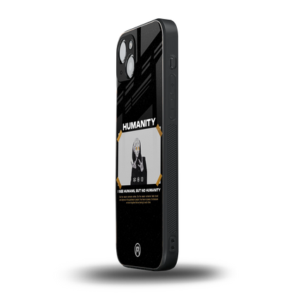 humans but no humanity back phone cover | glass case for iphone 15