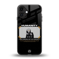 humans but no humanity back phone cover | glass case for iphone 16 plus
