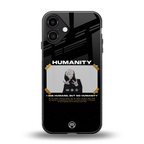 humans but no humanity back phone cover | glass case for iphone 16 plus