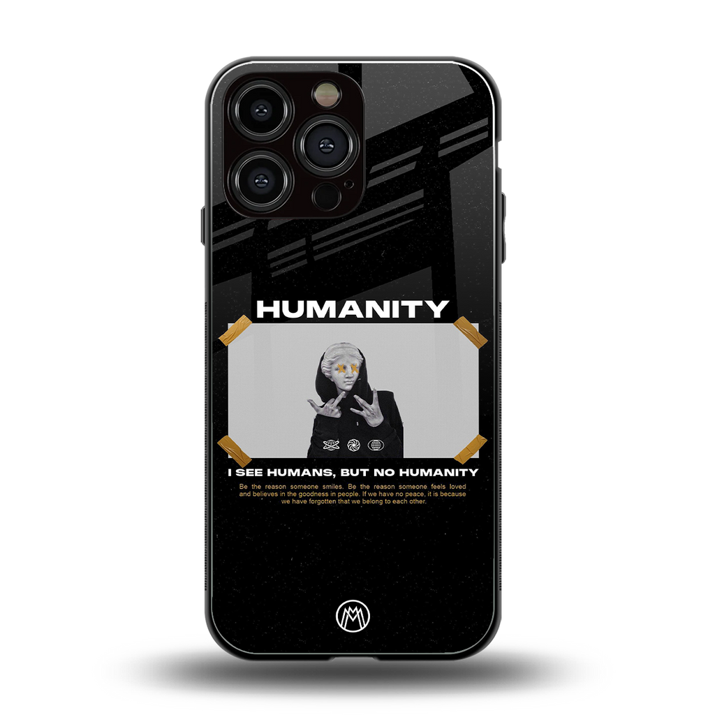 humans but no humanity back phone cover | glass case for iphone 16 pro max