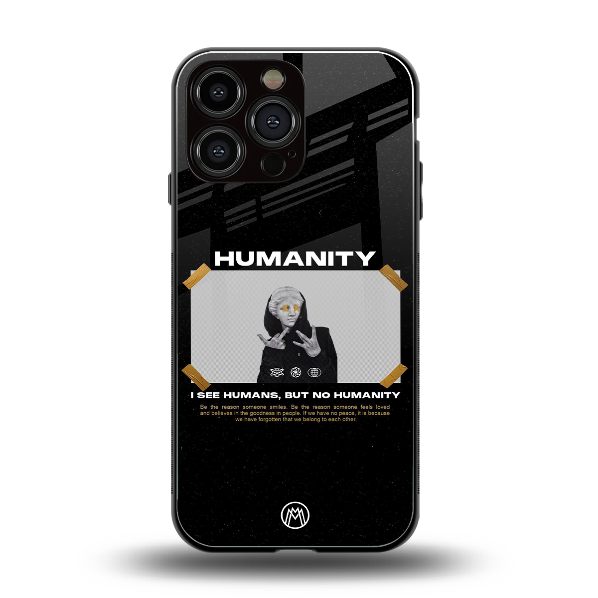 humans but no humanity back phone cover | glass case for iphone 16 pro max