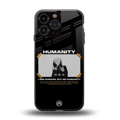 humans but no humanity back phone cover | glass case for iphone 16 pro max