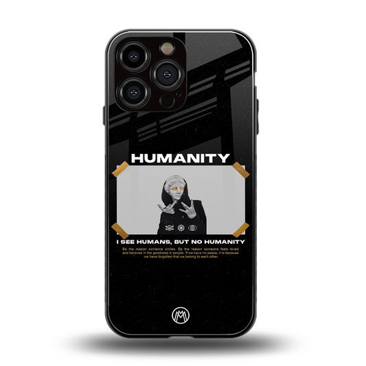 humans but no humanity back phone cover | glass case for iphone 16 pro max
