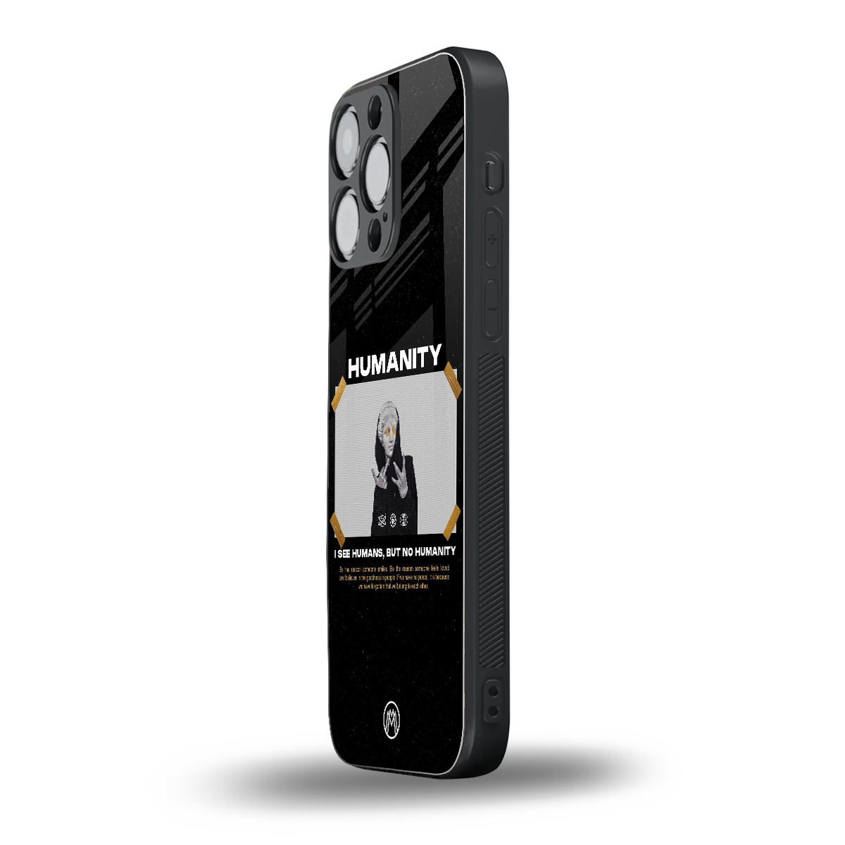 humans but no humanity back phone cover | glass case for iphone 16 pro max