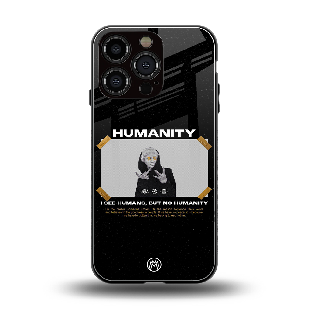 humans but no humanity back phone cover | glass case for iphone 16 pro
