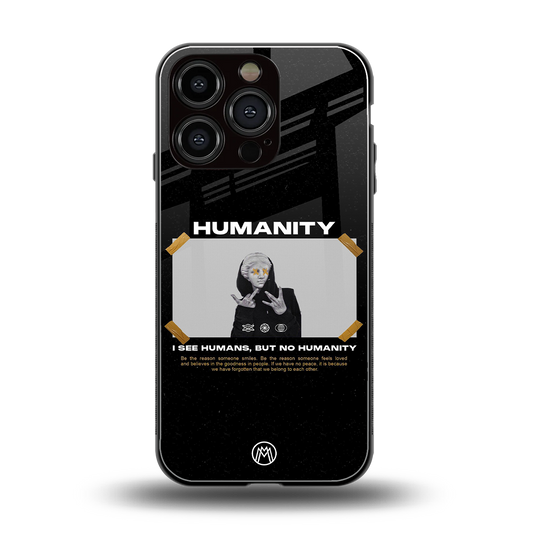 humans but no humanity back phone cover | glass case for iphone 16 pro