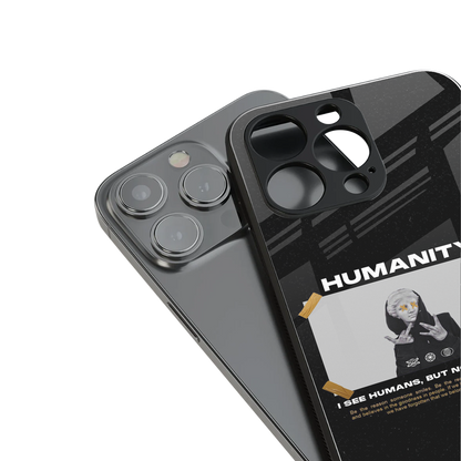 humans but no humanity back phone cover | glass case for iphone 16 pro max
