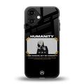 humans but no humanity back phone cover | glass case for iphone 16