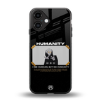humans but no humanity back phone cover | glass case for iphone 16