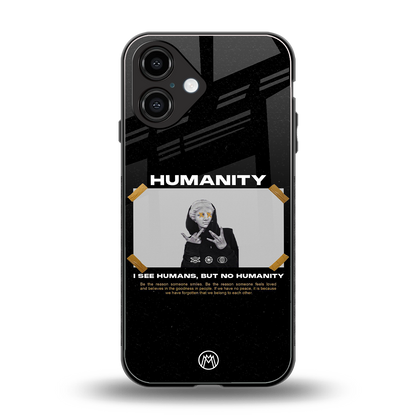 humans but no humanity back phone cover | glass case for iphone 16