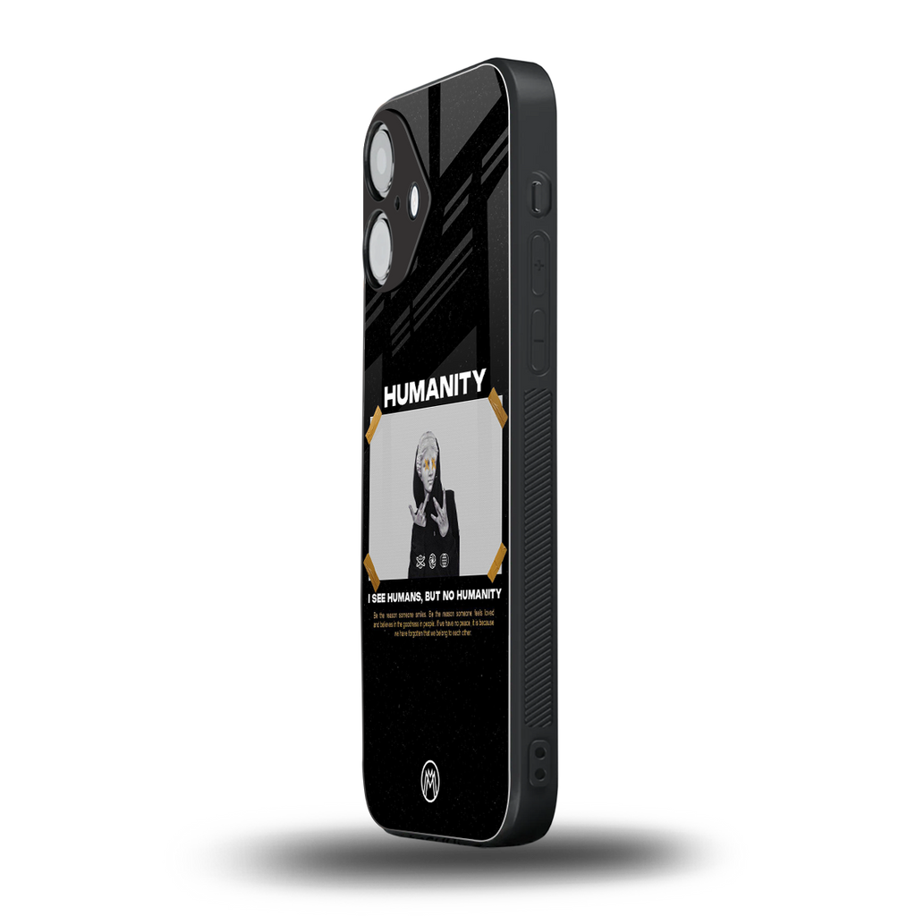 humans but no humanity back phone cover | glass case for iphone 16