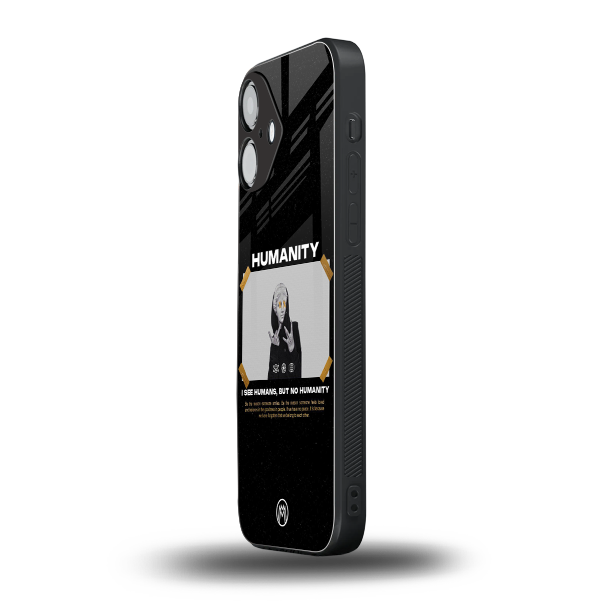humans but no humanity back phone cover | glass case for iphone 16