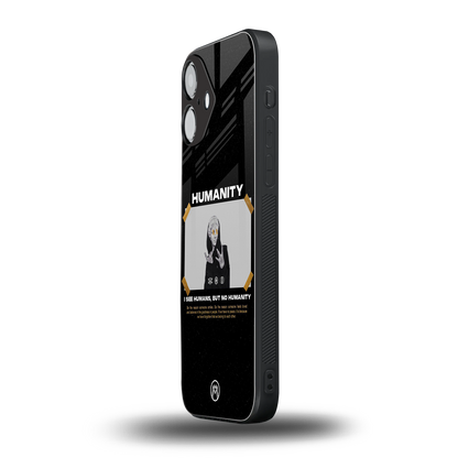 humans but no humanity back phone cover | glass case for iphone 16