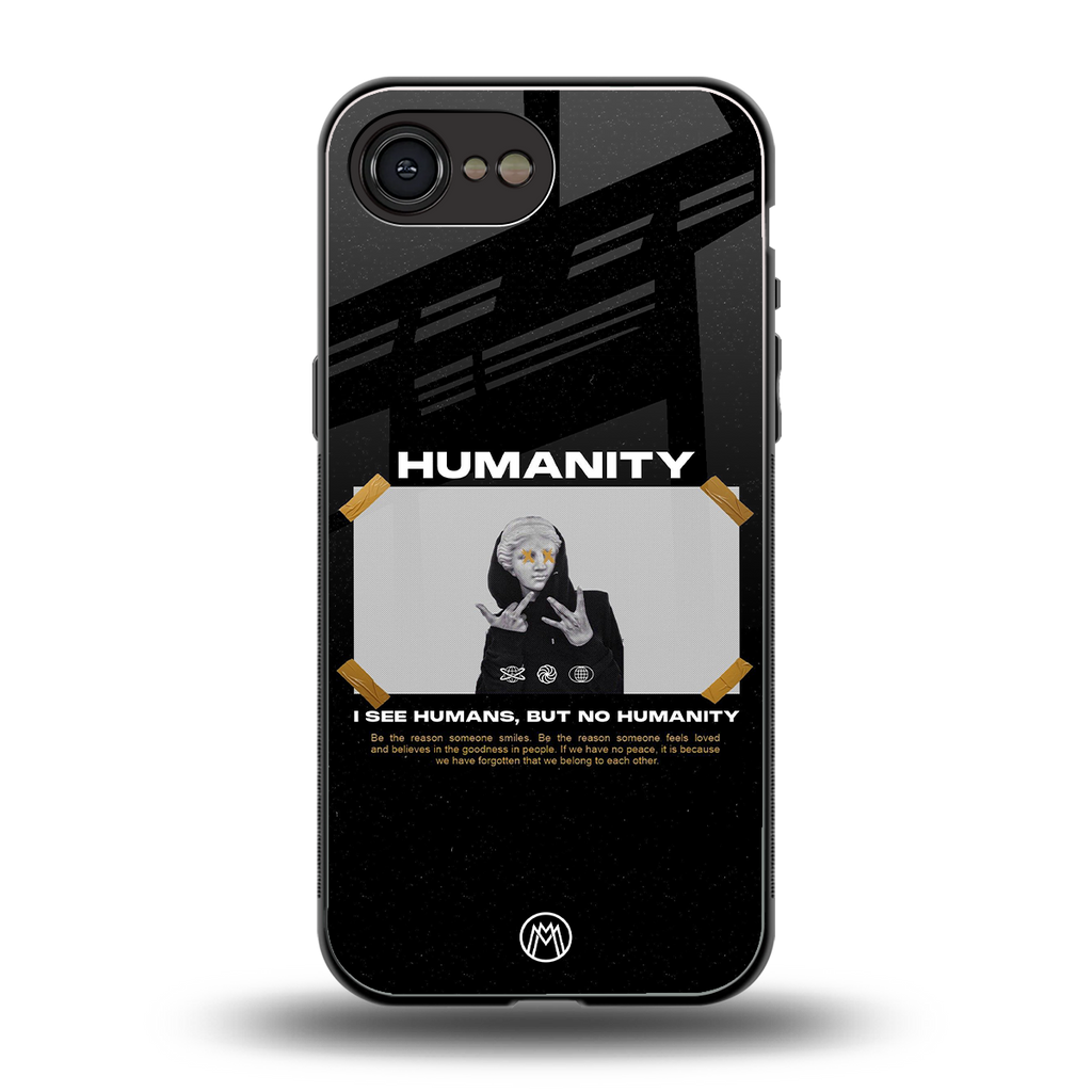 humans but no humanity back phone cover | glass case for iphone 16e