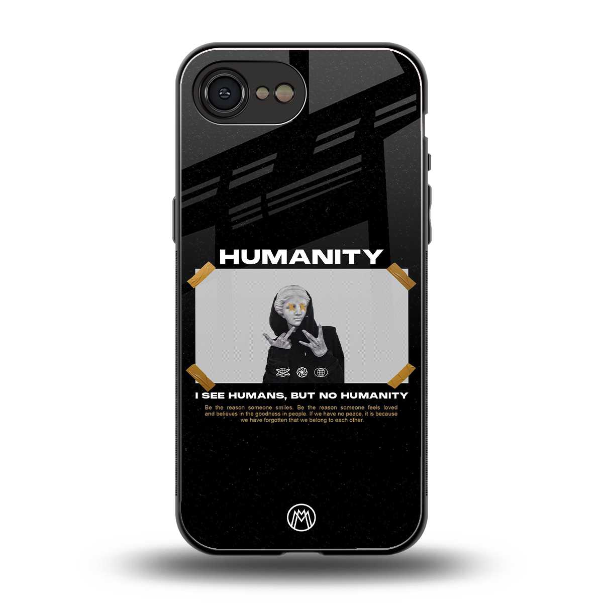 humans but no humanity back phone cover | glass case for iphone 16e
