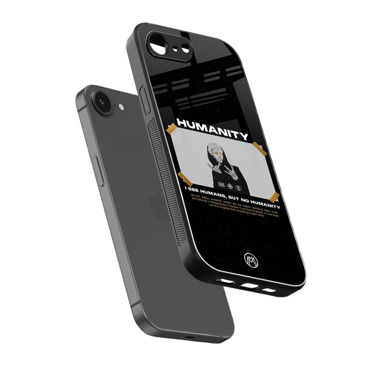 humans but no humanity back phone cover | glass case for iphone 16e