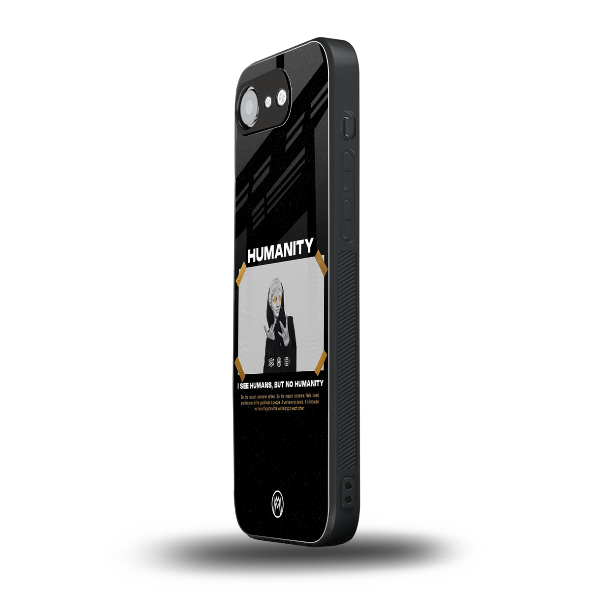 humans but no humanity back phone cover | glass case for iphone 16e