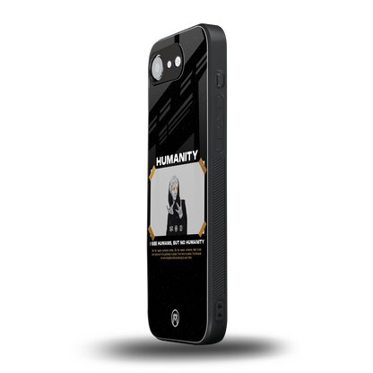 humans but no humanity back phone cover | glass case for iphone 16e